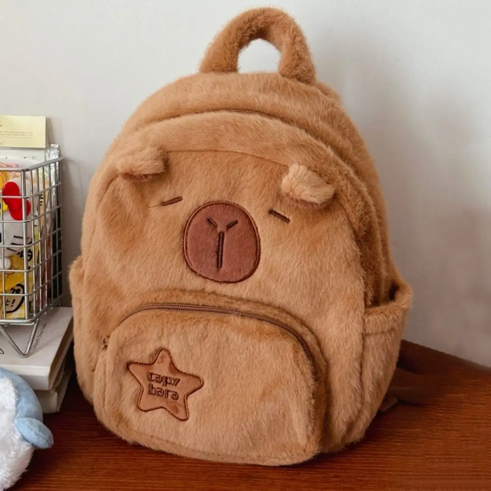 Kawaii Capybara Plüsch-Rucksack für Frauen, vielseitige Cartoon-lustige Capibala-Umhängetasche, eine Tragetasche mit großer Kapazität
