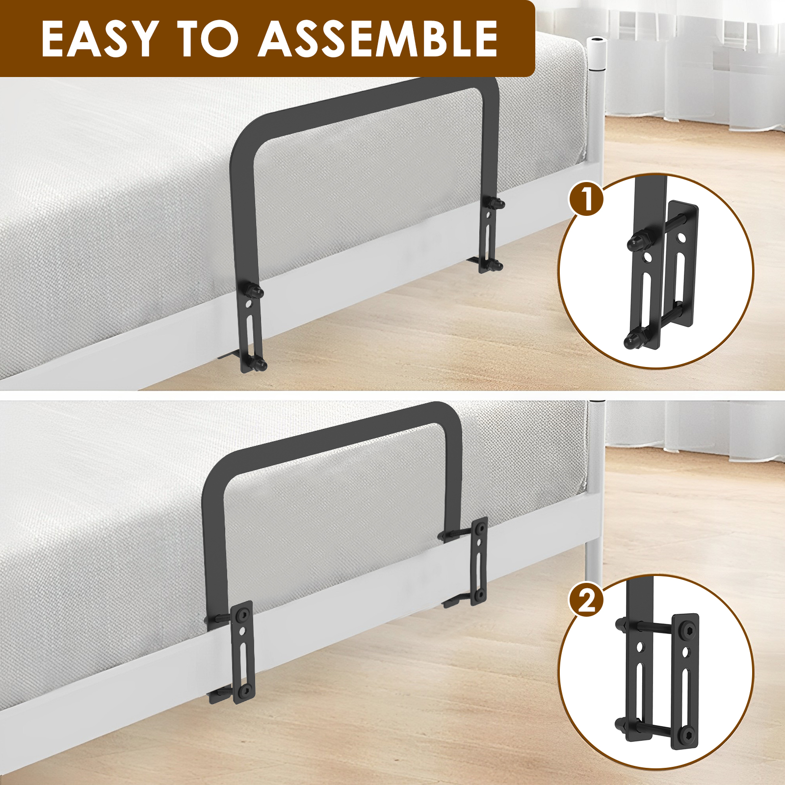 2/4Pcs Mattress Slide Stoppers Metal Non Slip Mattress Gripper Adjustable Mattress Retainer Bar Bracket for Home Metal Bed Frame