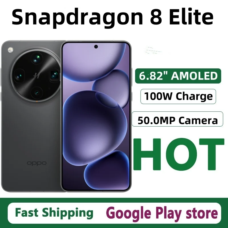 China Version Oppo Find X8 Ultra Snapdragon 8 Elite 6.82 Inch AMOLED 120Hz 50MP OIS 6100mAh 100W Supervooc 50W Wireless NFC OTA