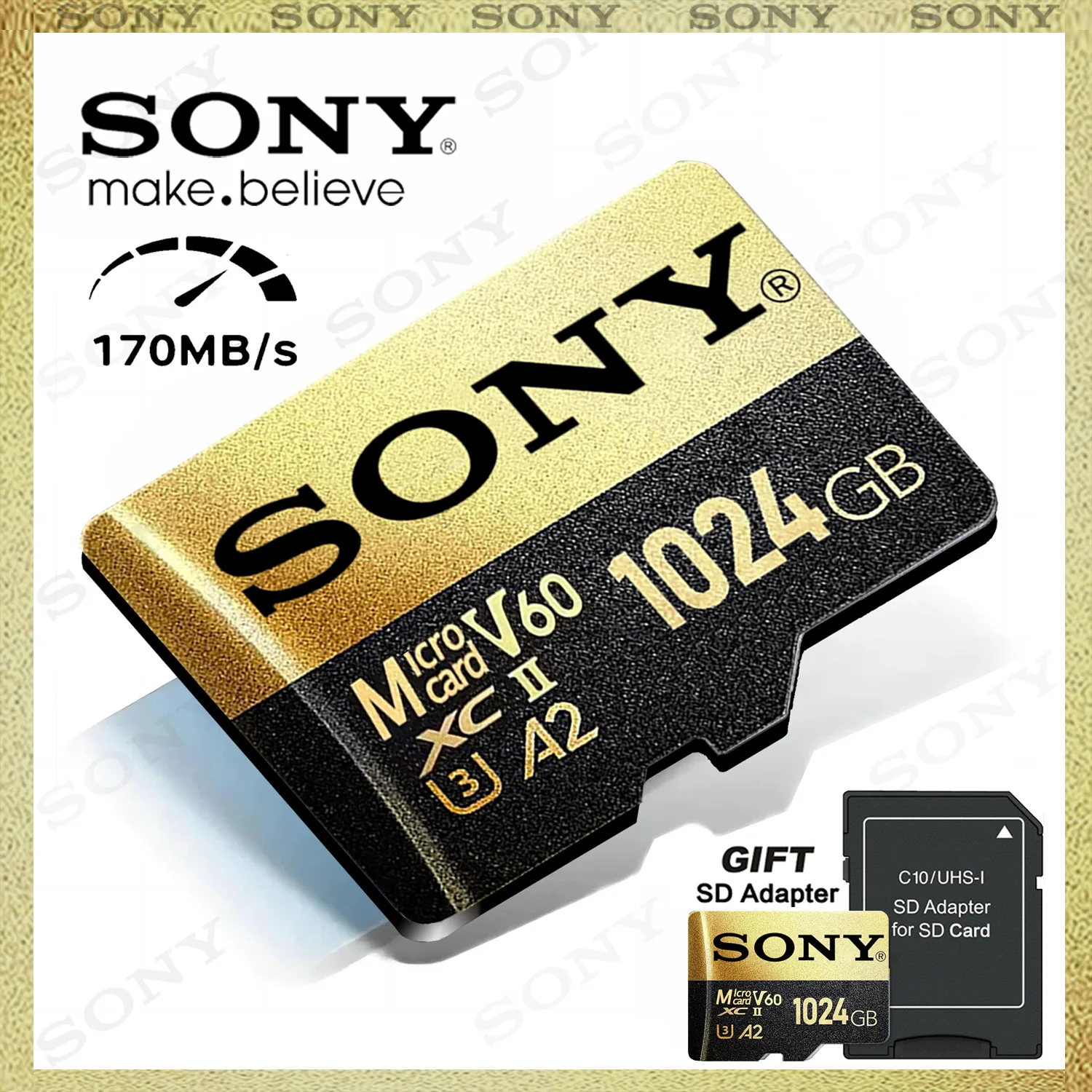 Tarjeta SD Micro Flash Sony, tarjeta de memoria SD extrema, tarjetas Flash TF de 128GB, 1TB, 512GB, 256GB, A2 U3 V30 SD para ordenador de teléfono Xiaomi