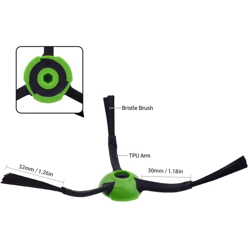 Replacement Side Brushes For Irobot Roomba E, I, & J Series E5, E6, I1, I1+, I3, I3+, I4, I4+, I6, I7, I8, J7, J7+ Plus