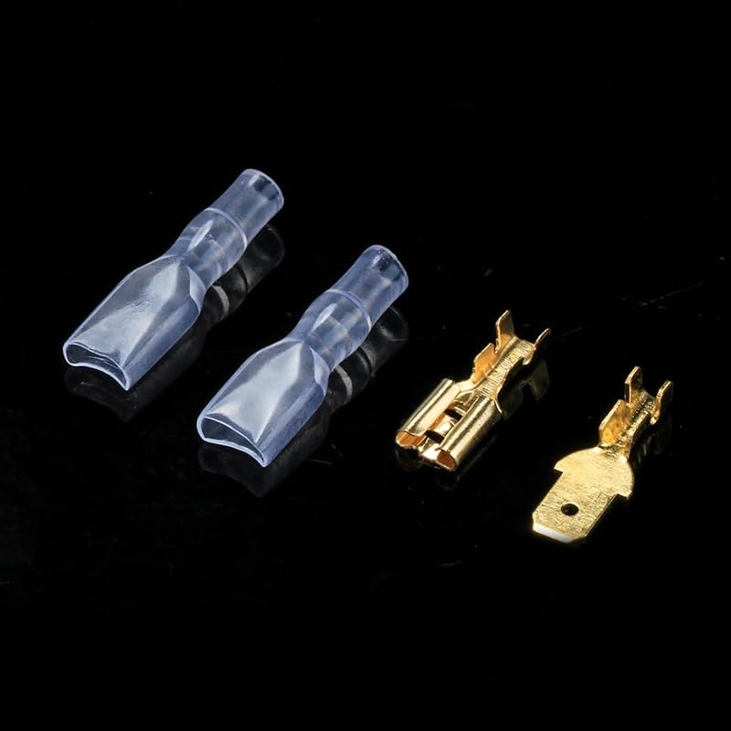 200 Uds 2,8/4,8/6,3mm terminales de pala hembra/macho conectores de cable terminales de engarzado con mangas aislantes transparentes