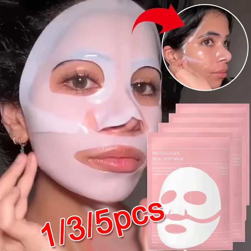 Mascarilla Facial de colágeno biológico, eliminador de arrugas durante la noche, aumenta la elasticidad, hidratación profunda, reduce los poros, ilumina el cuidado de la piel suave