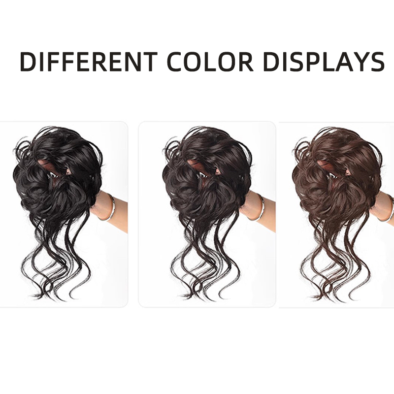 LUPU 100% Echt Haar Broodje Extensions Echt haar Rommelig Broodje Haarstukken Golvend Krullend Echt haar Chignon Tousles Opgestoken Voor Vrouwen Meisjes