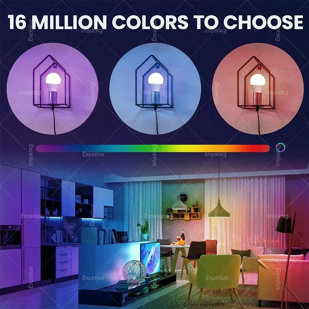 Tuya E27 E14 GU10 Bulb WiFi/Zigbee/Bluetooth,Dimmable Light LED Lamps 2700-6500K RGB,Smart Led Light Bulbs Candle Lamp Spotlight