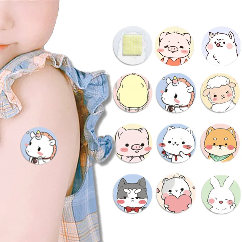 Desenhos animados Animal Padrão Band Aid for Kids, Bandagens adesivas, Kit de primeira emergência, ferida Patches de gesso, hemostasia, 120pcs por lote