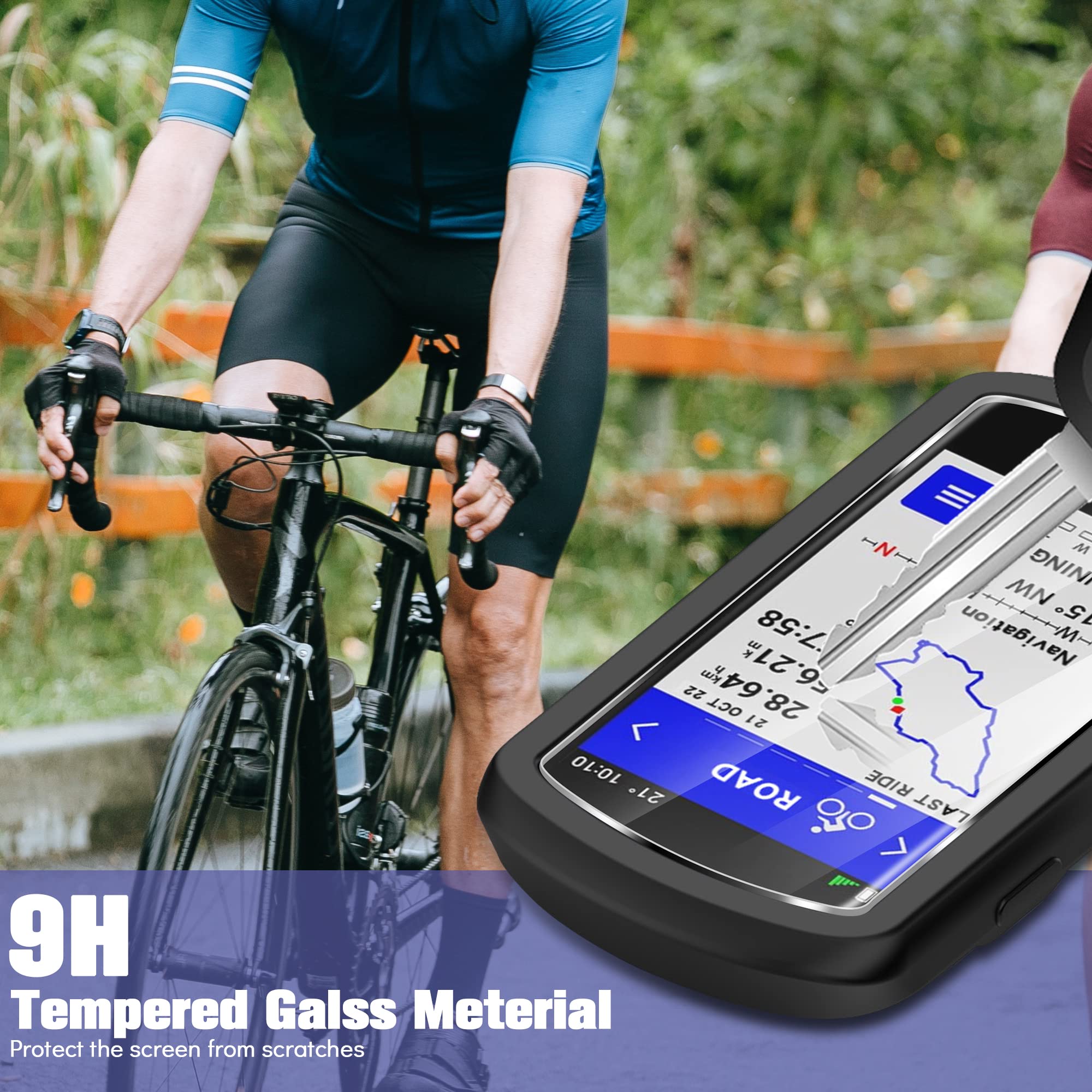 Tấm Bảo Vệ Ốp Lưng + Kính Cường Lực Dành Cho Garmin Edge 1040 GPS Xe Đạp Xe Đạp Máy Tính Màn Hình Bảo Vệ Bộ Phim Và Silicone Mềm Mại Da