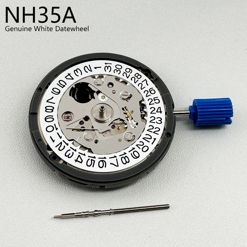 Japanisches echtes mechanisches NH35-Uhrwerk, Tmi-Version, NH35A, hohe Genauigkeit, 24 Juwelen, weiß, 3 Stunden Datumsrad, Mod, ersetzt mechanisches Movt