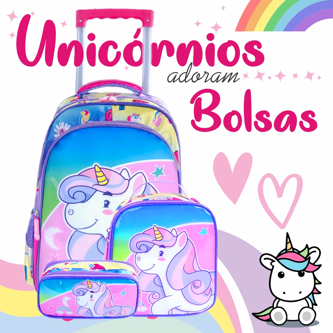 Mochila Escolar Infantil de Rodinhas Menina Menino Bolsa Resistente Impermeável Com Lancheira e Estojo kit2024
