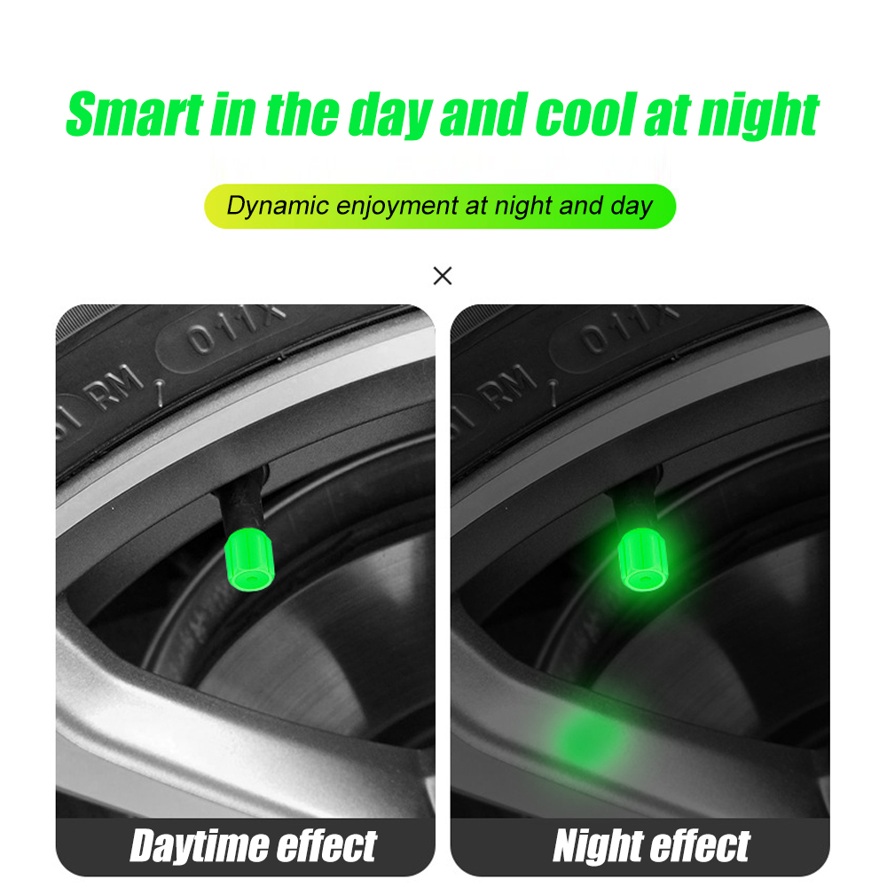 Luminous Car Tires Valve Caps, Air Valve Caps para todos os veículos, Universal Core Caps para carro, Motocicleta, Bicicleta, 4 pcs, 8 pcs, 16pcs