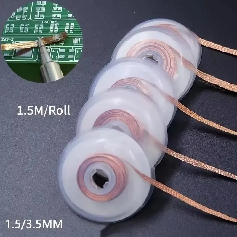 1/5/10 stücke 1,5mm-3,5mm 1,5 M-3M Entlöten Geflecht Solder entferner Docht Draht Schweißen Zinn Sucker Kabel Blei Schnur Flussmittel Reparatur Werkzeug