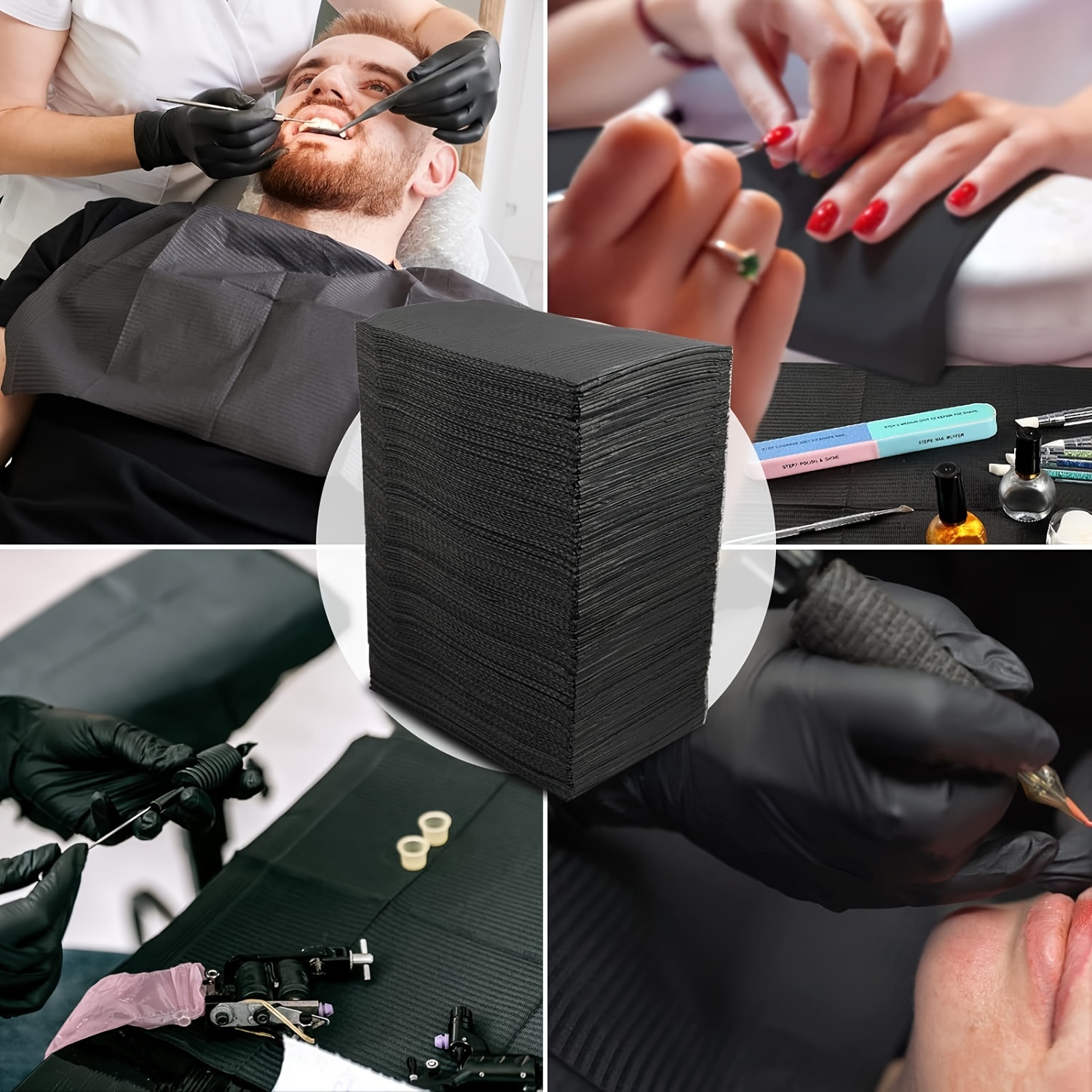 JC TATTOO 125 個歯科よだれかけ使い捨てタトゥークリーニングワイプ 13 "x17" 3 層防水シートネイルテック歯科医院タトゥー用