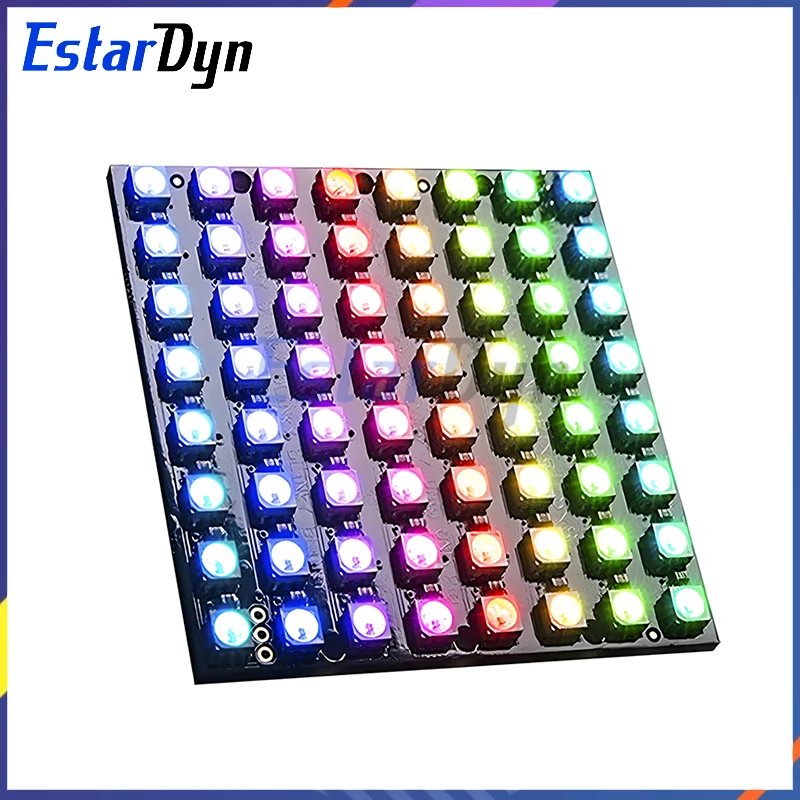 Pannello a matrice LED 8x8 WS2812 64 pixel RGB 5050 SMD, indirizzabile programmabile per Arduino/ESP32, decorazioni/segni fai da te ad alta luminosità
