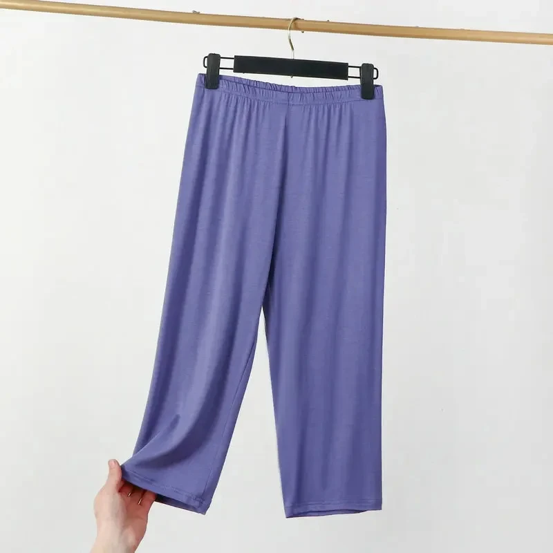 plus size XL to 8XL summer Modal leggings calf Length High waist  Stretch Casual Slimming