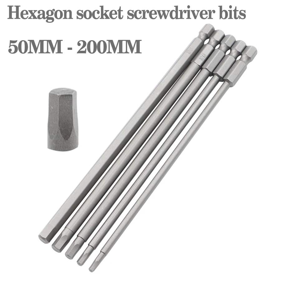 150Mm/200Mm Đầu Lục Giác Allen Cờ Lê Khoan Bộ Dài Allen Tua Vít Bit Từ Đầu Khóa Lục Giác bộ Tô Vít Ổ Cắm Bit Bộ
