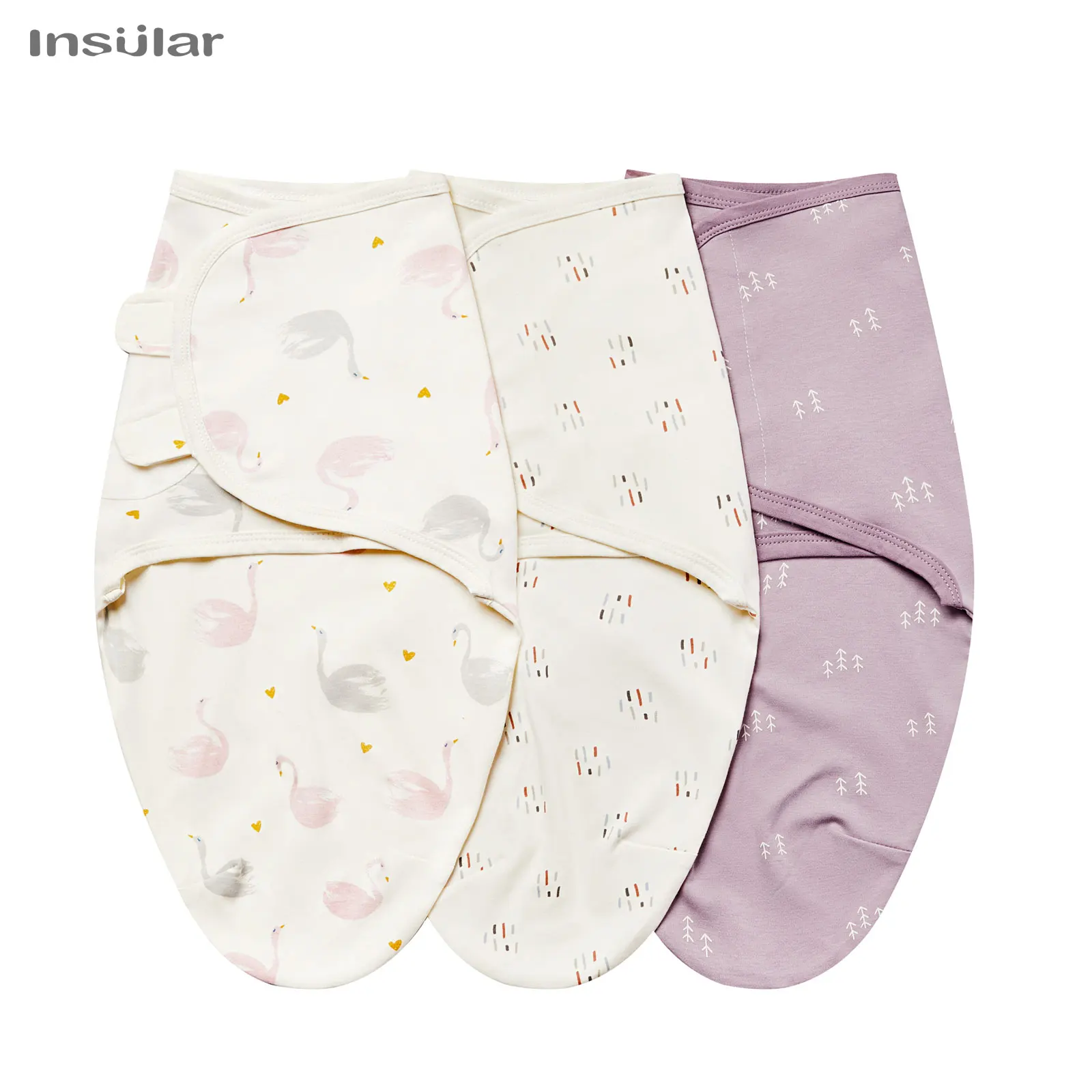Saco de dormir do bebê recém-nascido, Envelope Swaddle, envoltório do casulo, macio, 100% algodão, cobertor do sono, cobertores do bebê, outono, 3 pcs