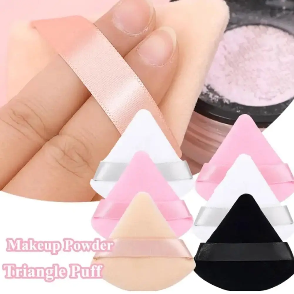 Miniesponja facial de terciopelo triangular, herramienta de maquillaje, cosmética ligera, lavable, M4L1