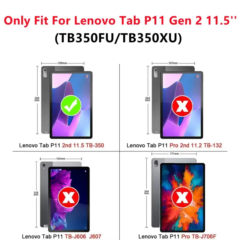 Funda para Lenovo Tab P11 Gen 2 Gen2 Funda de 11,5 pulgadas con portalápices Funda suave transparente Funda para Xiaoxin Pad Plus 2023 11,5 TB350FU