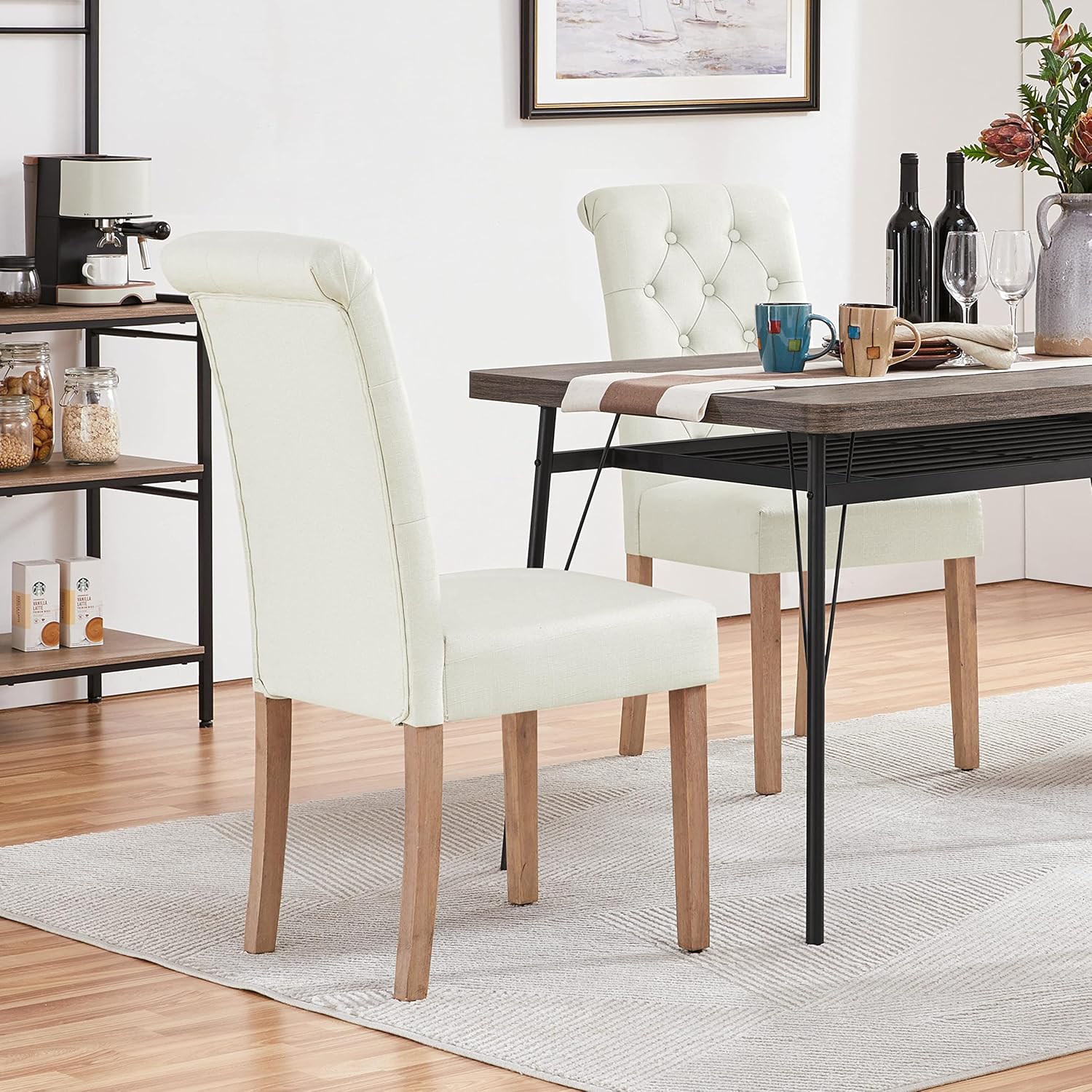 Dining Chairs Set of 2 Upholstered Dining Chairs Kitchen Chairs with Back Padded Dining Chair for Home, Kitchen, Resta