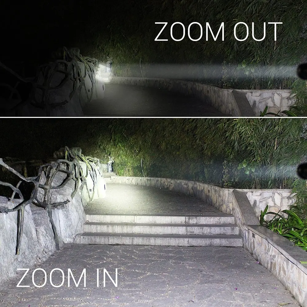 Linternas Led de alta potencia, antorcha para acampar, 5 modos de iluminación, aleación de aluminio, luz con zoom, Material impermeable, utiliza 3 pilas AAA