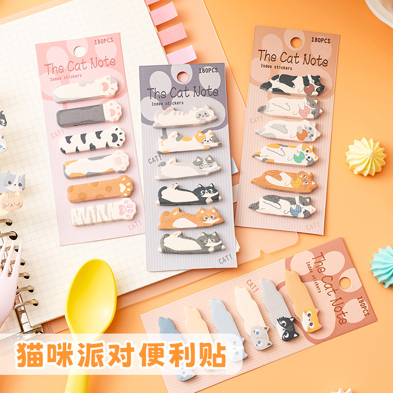 1 Set Stationery DIY Leisure Cat Series Cute Paper Memo Pad Sticker Post Sticky Notes Notepad School Office Supplies