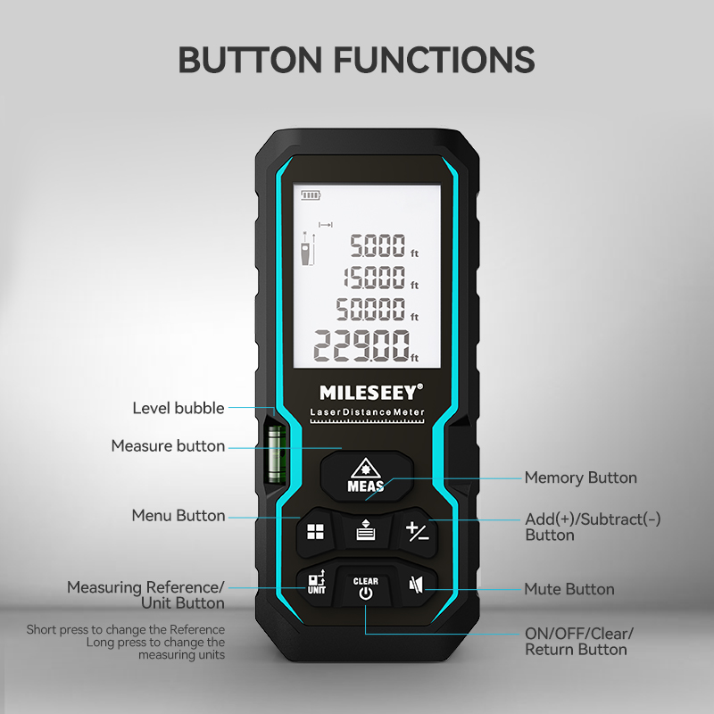 Лазерная рулетка MILESEEY S6, 40 м, 60 м, 80 м, 100 м, лазерный дальномер IP54, электронная линейка, полезный измерительный инструмент,рулетка лазерная