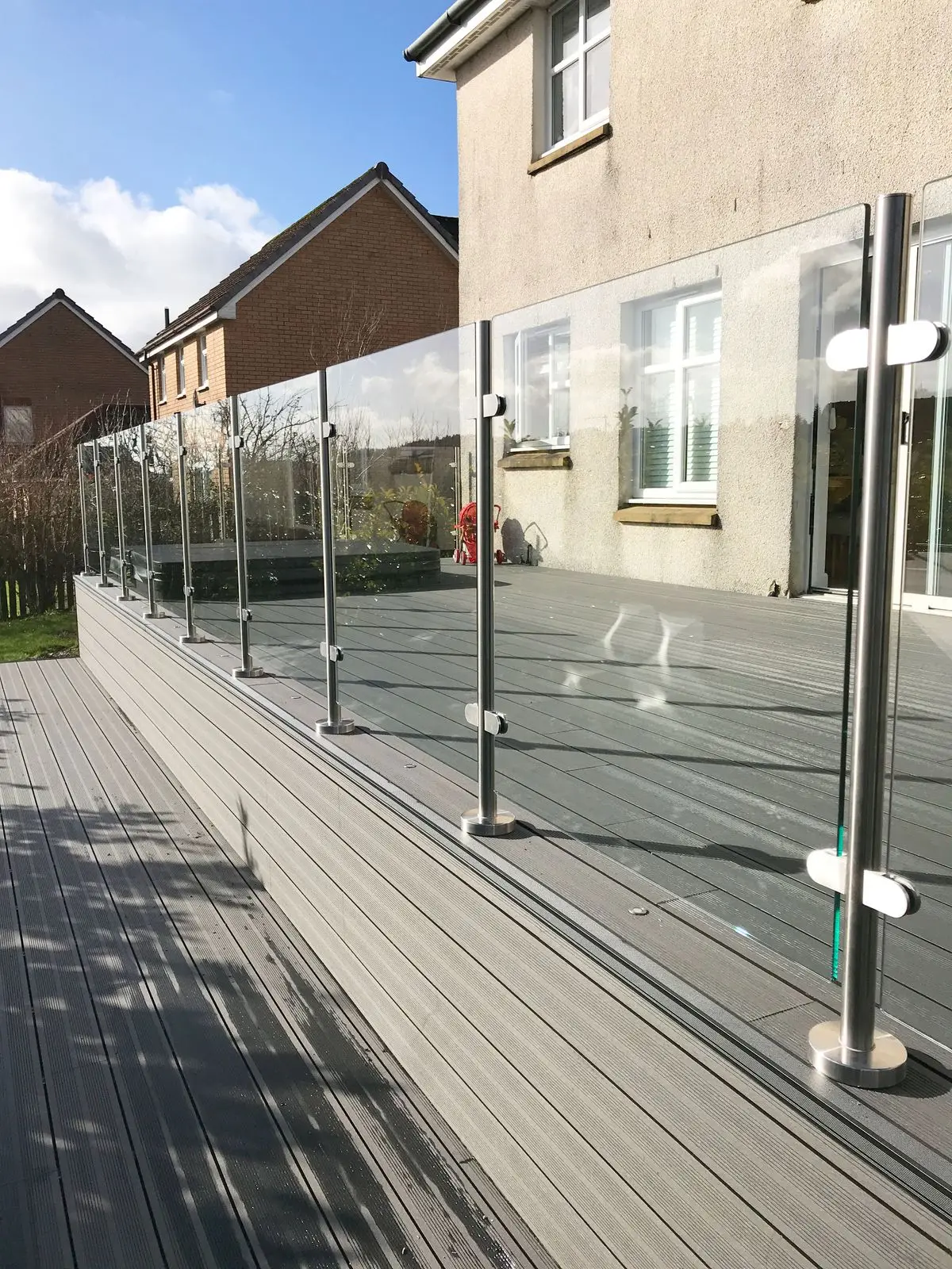 Residential Villa Indoor Fence Handrails Easy To Install Custom Aluminum Glass Railing with Laminated Glass Balcony Balustrades