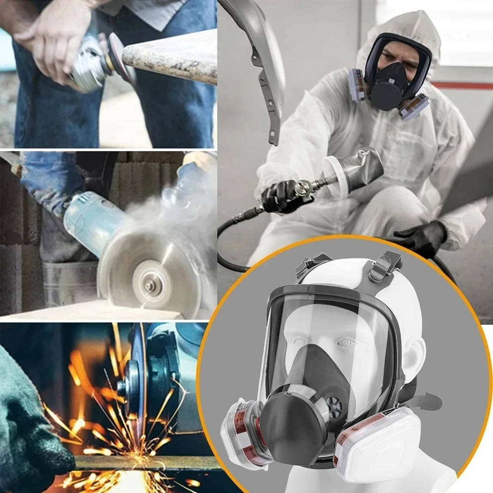 SJL 27 en 1 6800 pintura Industrial respirador para fumigación máscara de Gas 3 en 1 traje de seguridad filtro de trabajo polvo máscara facial completa máscara de Gas