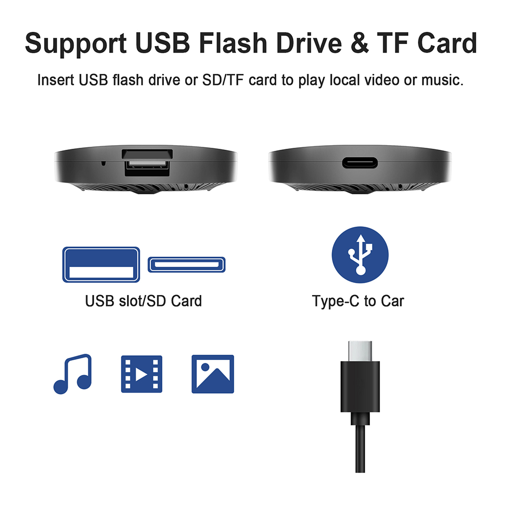 Carplay AI ボックス Android 13 ワイヤレス Android 自動スマート TV ボックス Youtube Netflix トヨタマツダヒュンダイ Haval GMC フォード MG VW Kia