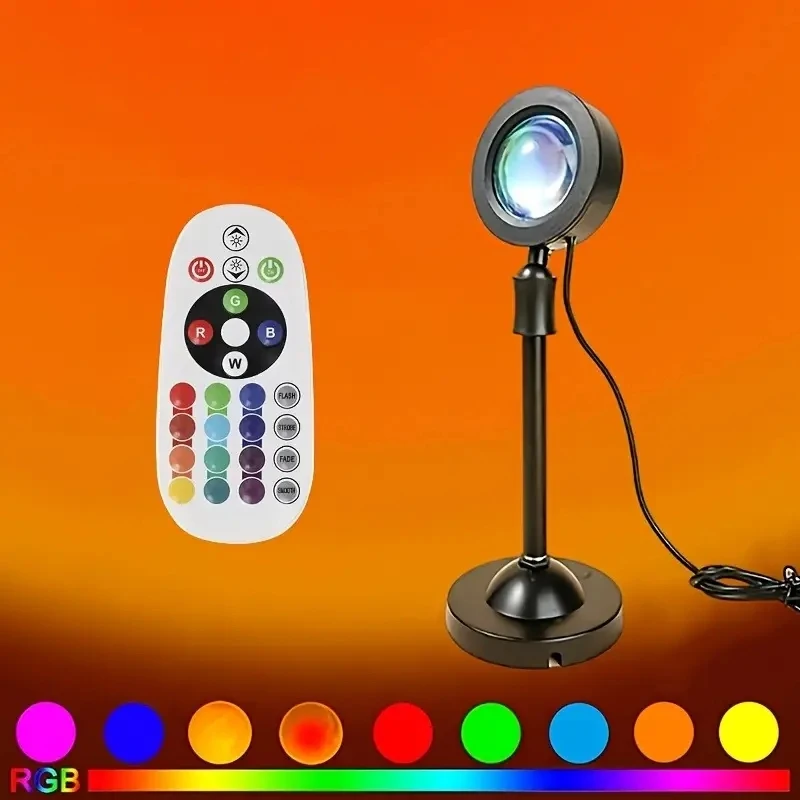 16 color RGB ambient light LED night light projection light with remote control, USB power supply