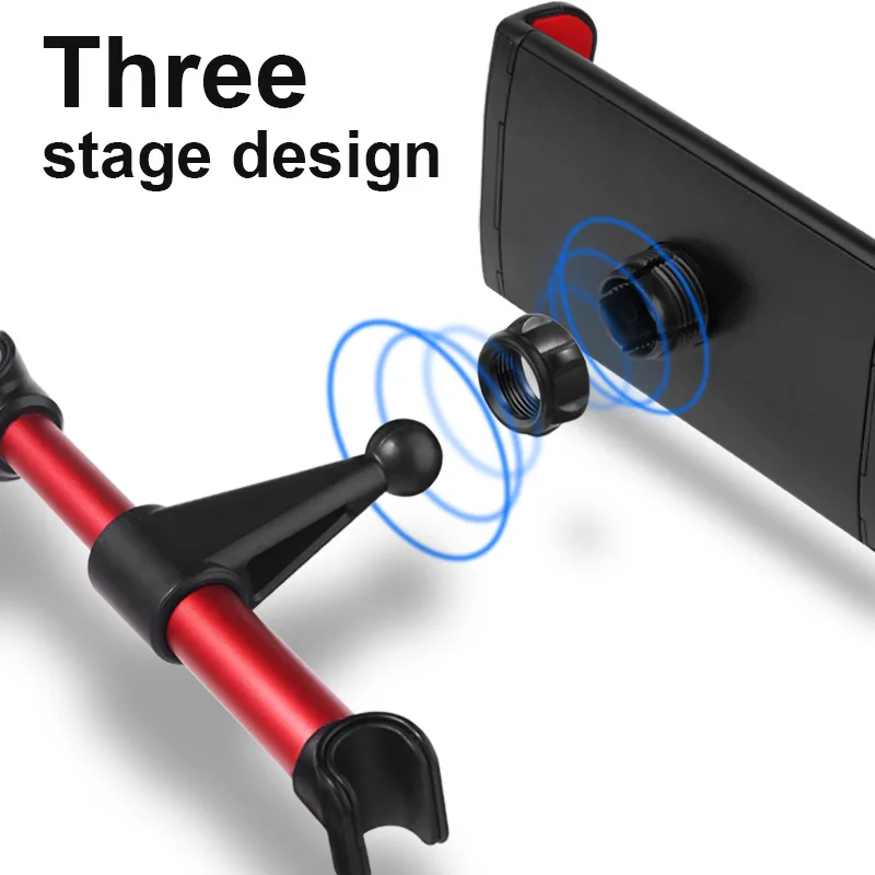 Telescopic รถด้านหลังหมอนโทรศัพท์ผู้ถือแท็บเล็ตยืนรถที่นั่งด้านหลัง Headrest ยึดสำหรับ iPhone X8 iPad Mini Tablet