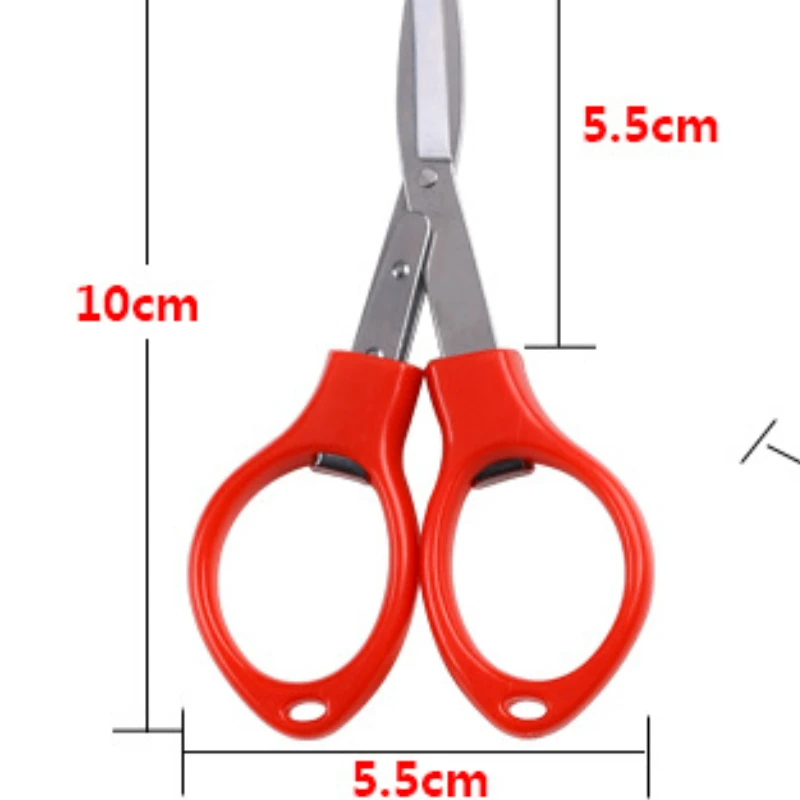 Simple Portable Folding Scissors Solid Color Glasses Shape Paper Cutters Students Handmade DIY Tools School Office Supplies