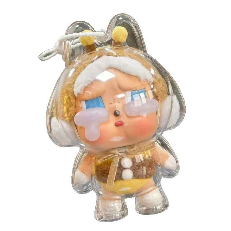 Housse de protection Crybaby 17CM, étui de protection pour bébé qui pleure, sac en peluche de marche entièrement transparent en acrylique, accessoire de poupée-pas de poupée incluse