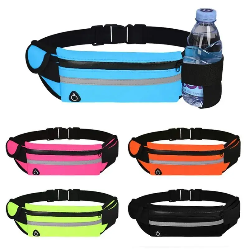 Saco de cintura impermeável para homens e mulheres, cinto de esportes, saco de ginástica, suporte do telefone, bicicleta, pacote de cintura, carteira