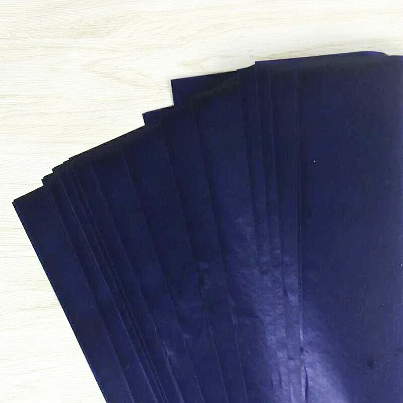 50PCS 48K กระดาษคาร์บอนสีฟ้าสองด้านบางกระดาษคาร์บอนสําหรับบัญชีและการเงิน Transfer กระดาษ Tracing เอกสารสําหรับวาด