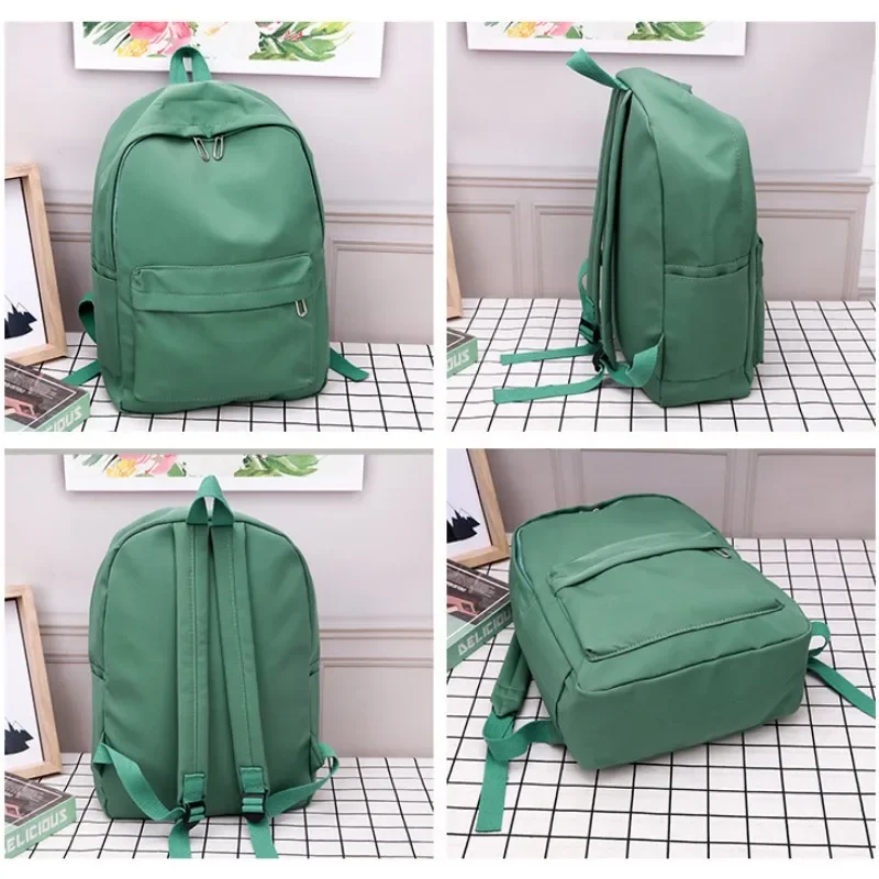 Nueva mochila escolar de nailon resistente al agua de alta calidad para mujeres adolescentes, bolsa de viaje para mujeres, mochila de Color sólido para estudiantes