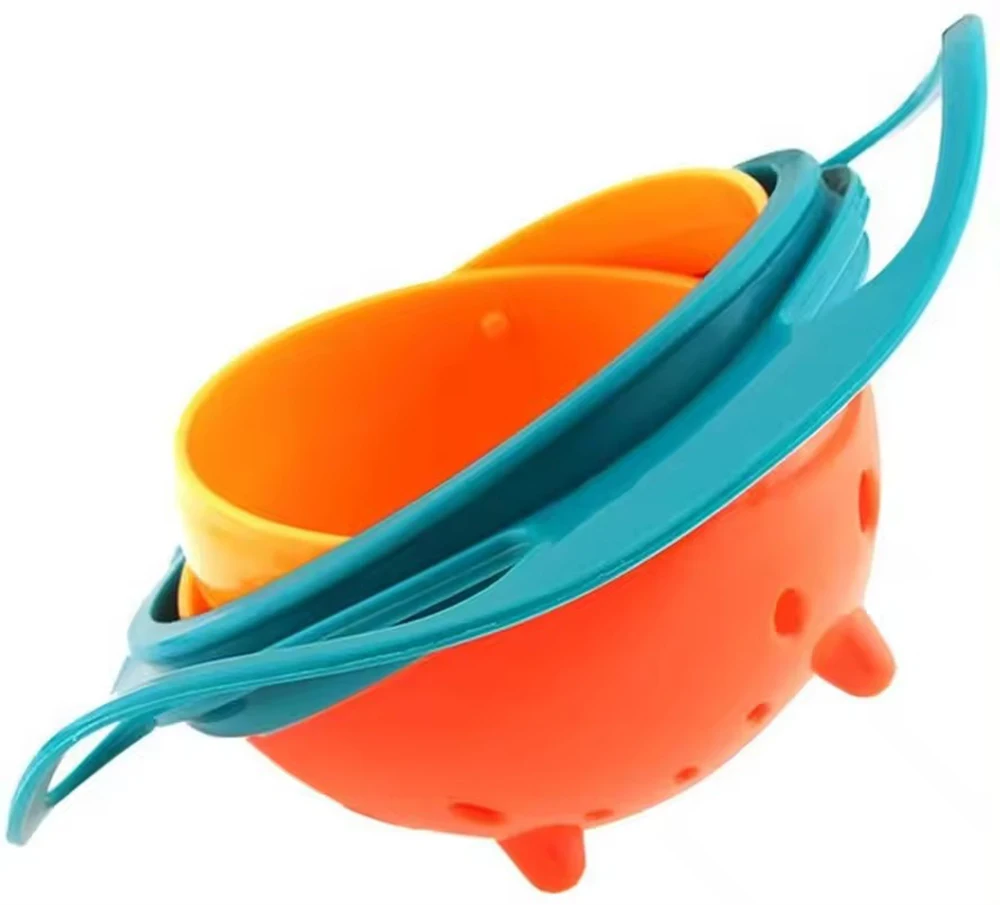 Magic Gyro Bowl 360 Grad drehen auslaufs ichere Schalen mit Deckel Kunststoff kreative Gerichte üben Fütterung schalen für Kleinkind Baby Kind