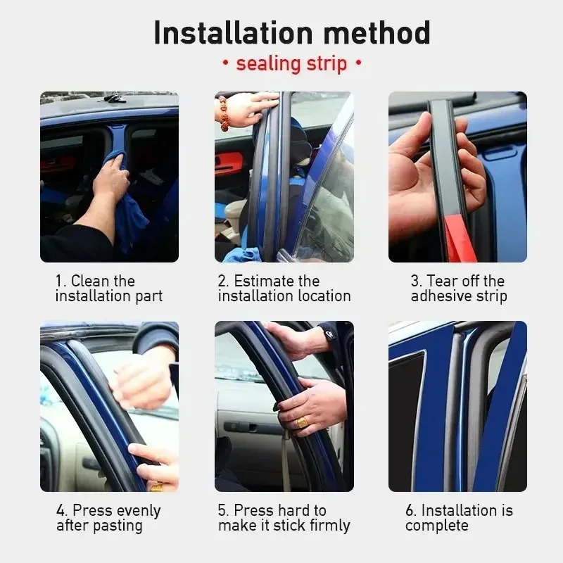 Autodeur Rubberen Afdichting Strip B Pijler Auto Afdichtstrip Anti-Kras Geluidsisolatie Stofdicht Zelfklevende Strip midden Kolom
