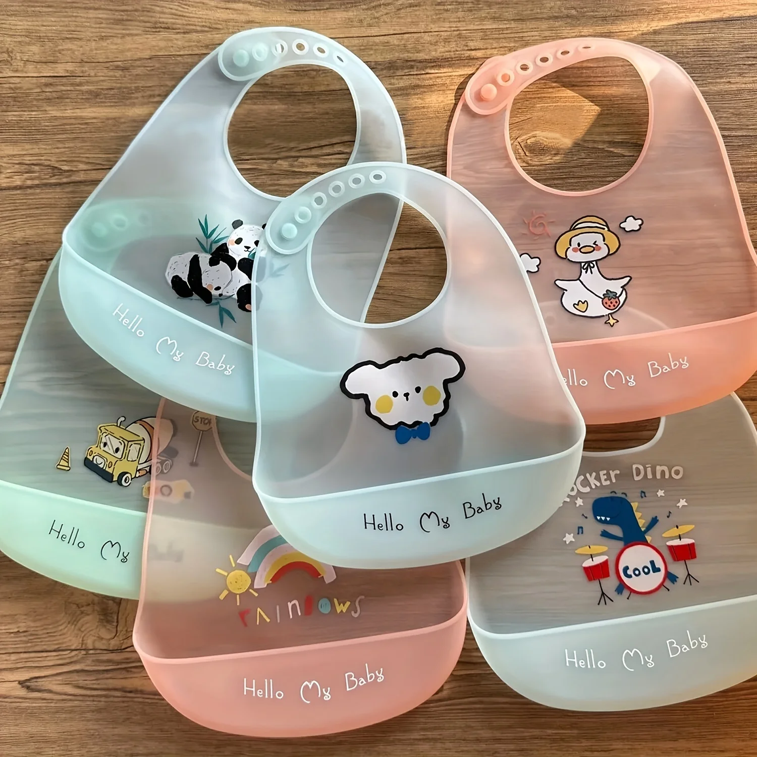 Babadores de bebê à prova dwaterproof água coisas do bebê bonito dos desenhos animados animal impresso crianças babador menina menino ajustável macio silicone babador coisas de alimentação do bebê