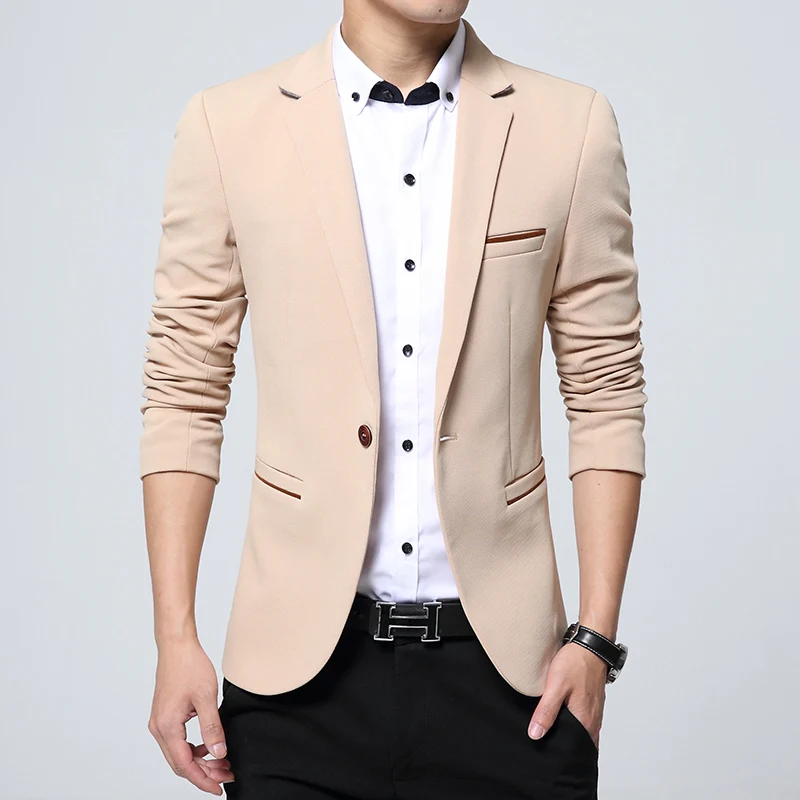 Męski elegancki garnitur casual Blazers Slim Fit Sport Coat Fashion Formal Dress Groom Marriage Suit Coat Spring Autumn Outwear