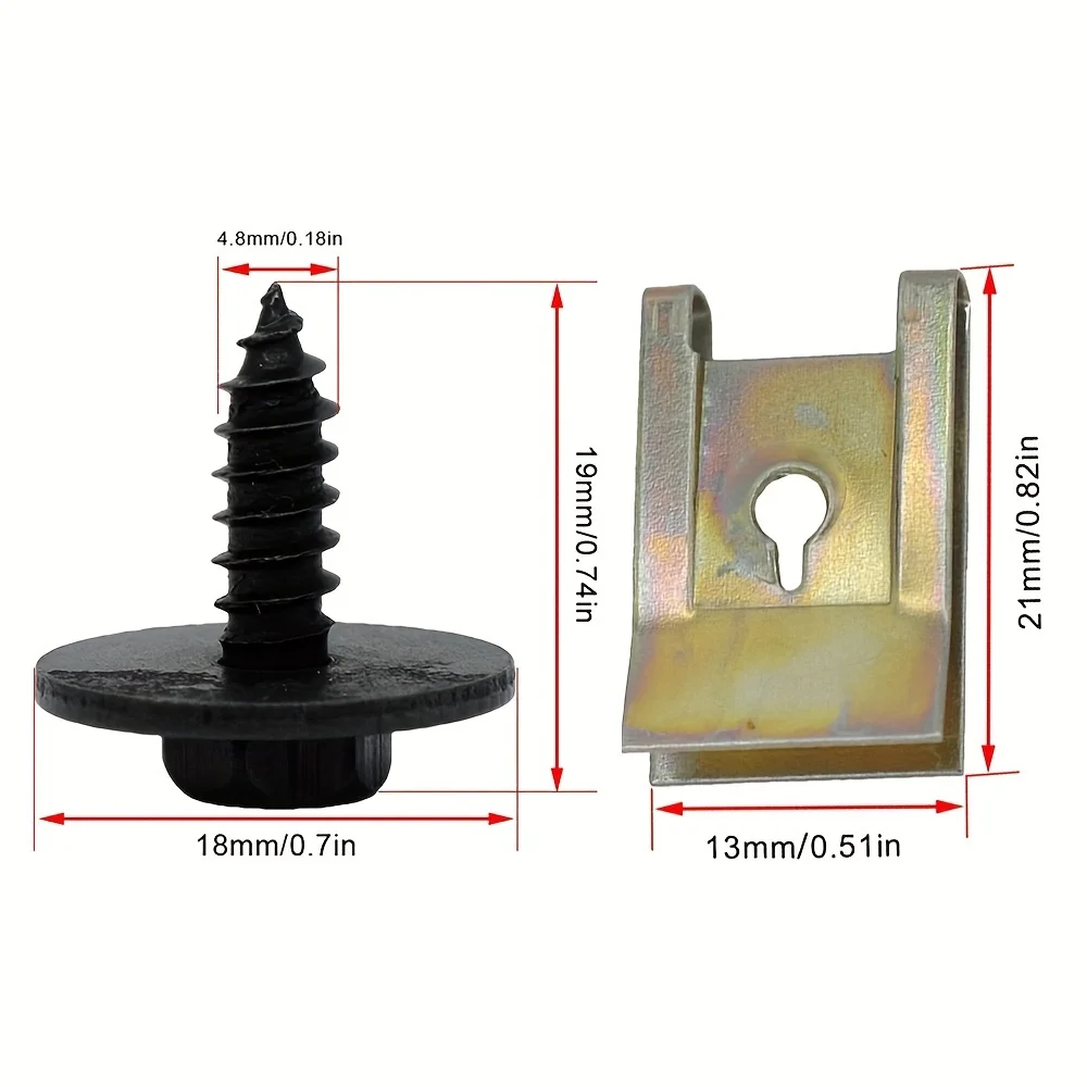 Base a vite per auto Clip a U Modifica auto Dispositivo di fissaggio Parafango in metallo Protezione paraurti Clip Accessori interni Fissaggio per automobile