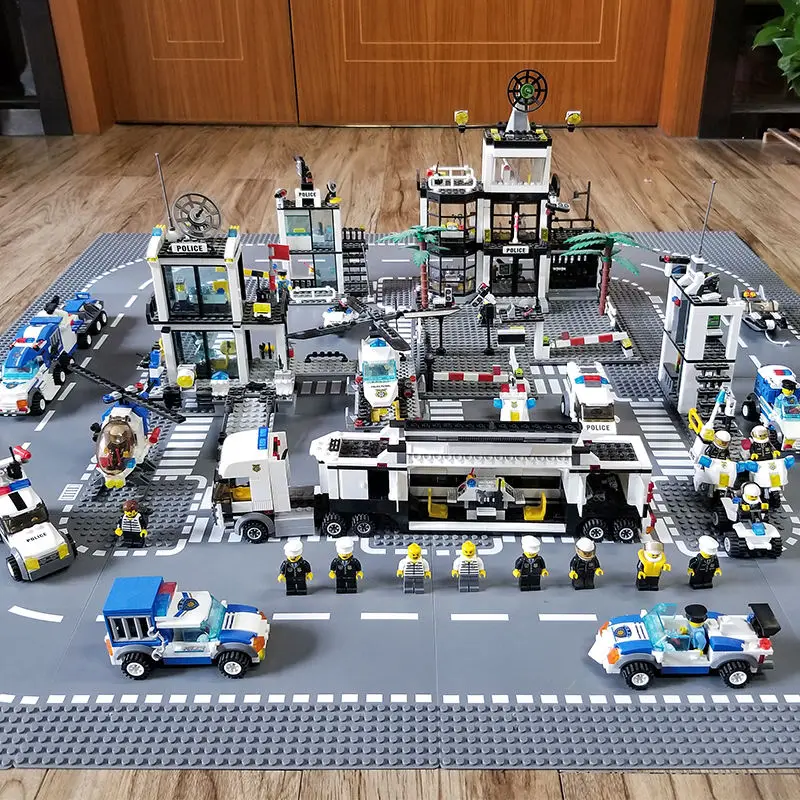 32X32 32Dots Classic Building Block ฐานแผ่น City View การจราจรแผนที่ตัวเลขของเล่นก่อสร้างอิฐจุดพลาสติก Baseplates