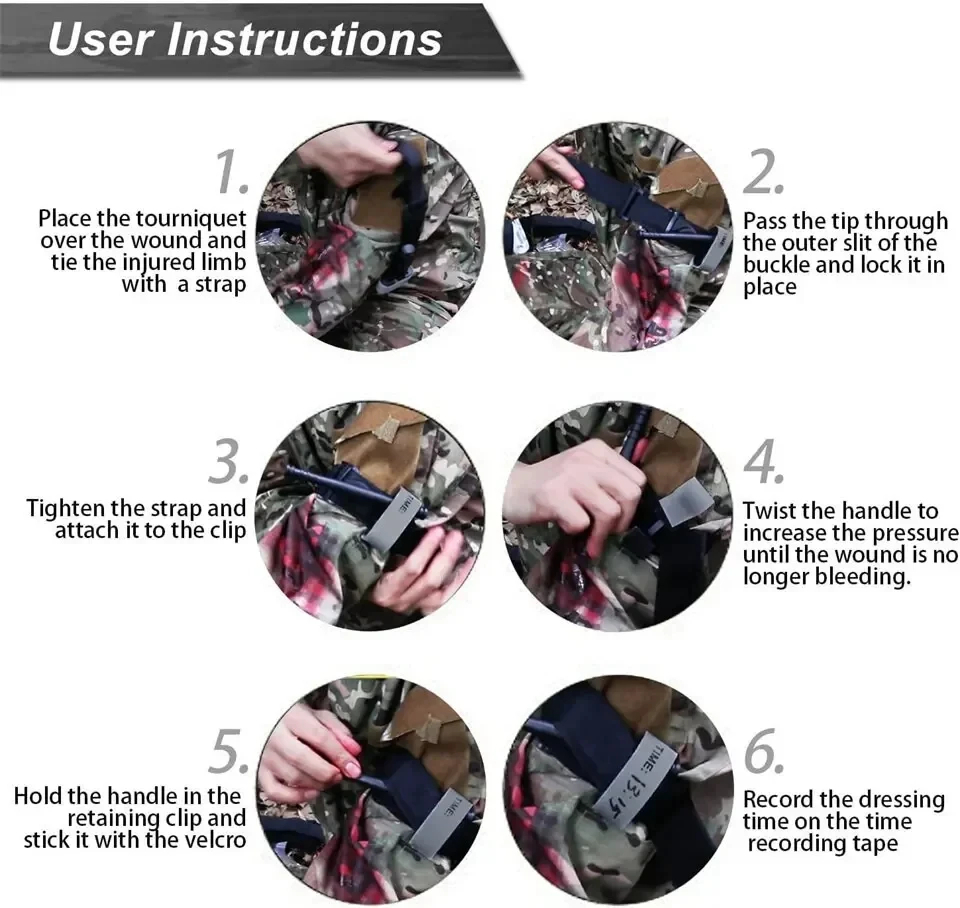 Garrot médical de Combat 65cm/75cm/95cm, garrot tactique militaire d'urgence avec stylo, équipement de Camping de premiers secours