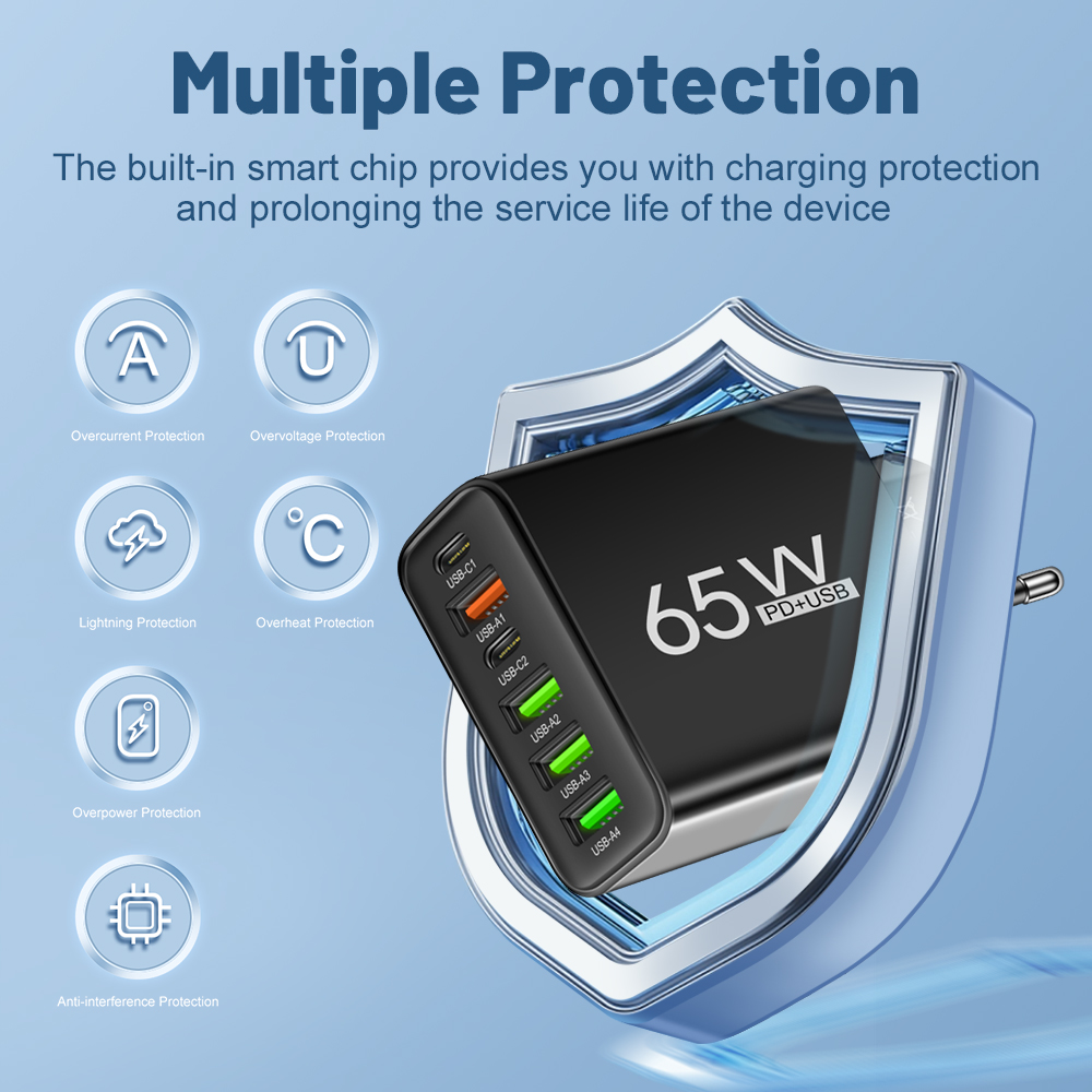 USB 充電器 65 ワット携帯電話充電器急速充電 Xiaomi Samsung Huawei P70 旅行充電アダプタ iPhone 急速充電器