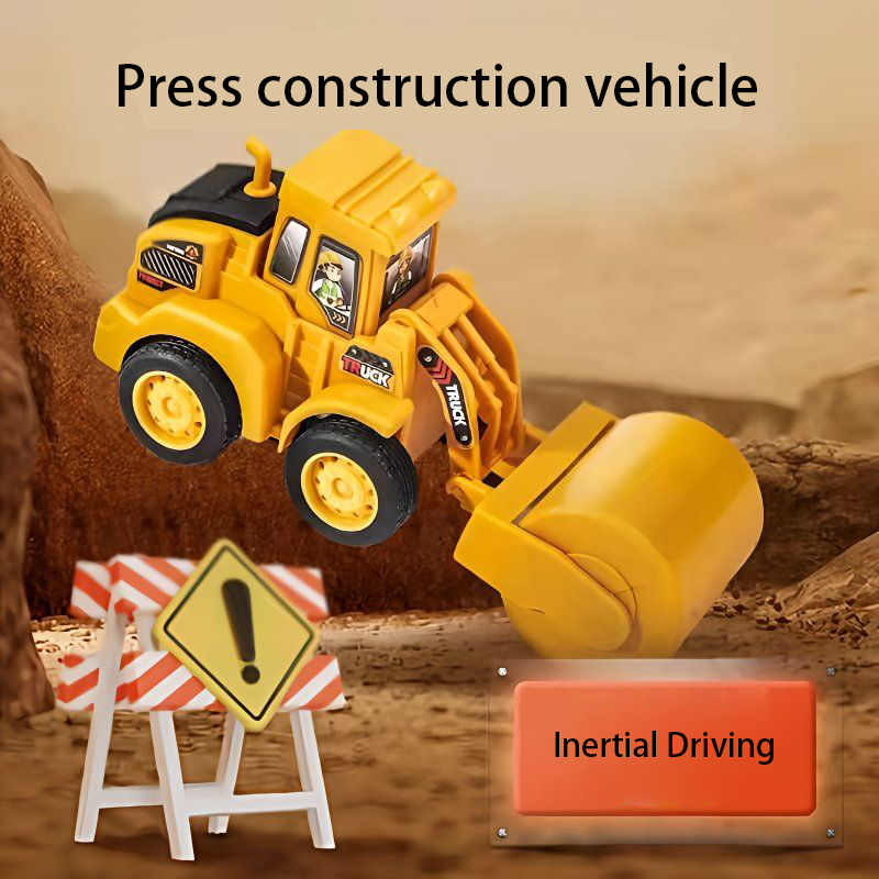 Trägheitsauto, Spielzeug, technisches Fahrzeug, Modellauto, Presse, Schiebebagger, Bulldozer, Kinder, pädagogisches Baufahrzeug, Kinder