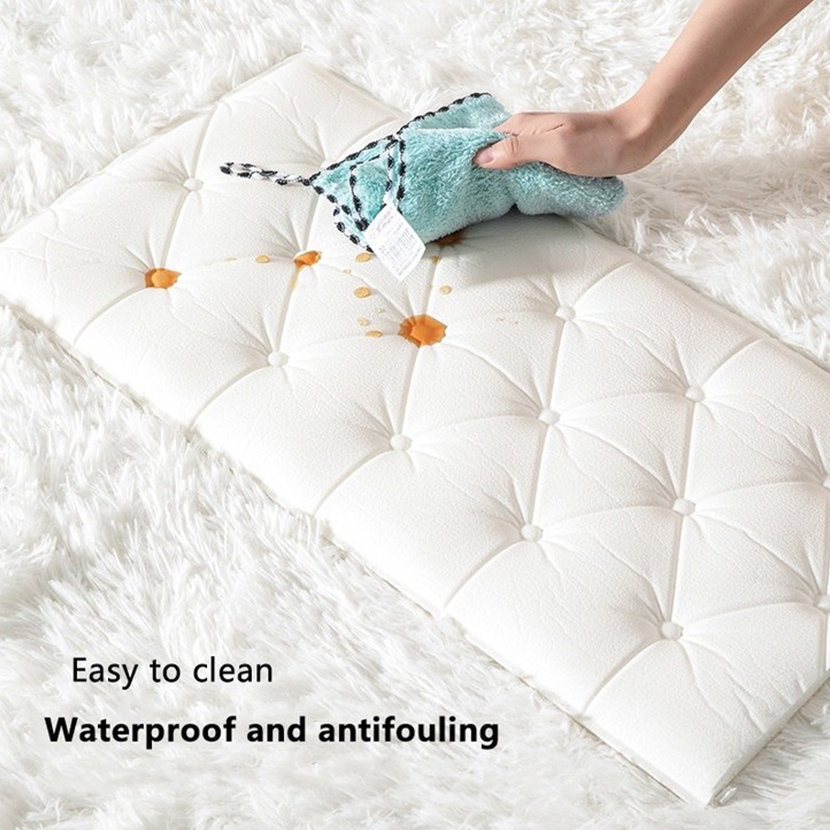 Almofada de espuma macia autoadesiva anticolisão 3d tatami adesivo de parede grosso papel de parede para quarto infantil sala de estar almofada de parede