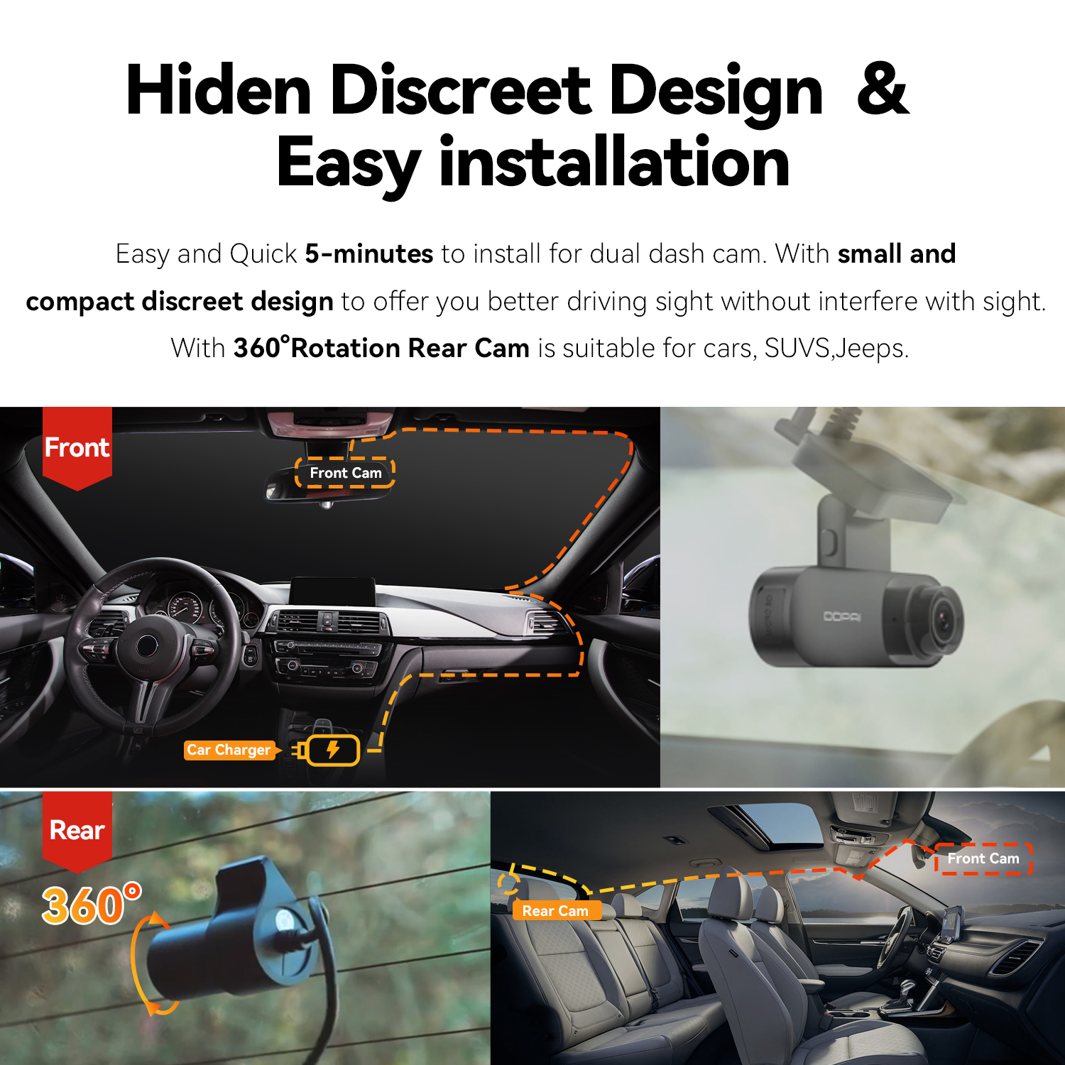 DDPAI Mola N3 Pro Dash Camera Driving Vehicle Cam Wifi Smart Connect Gravador de carro 1600P HD