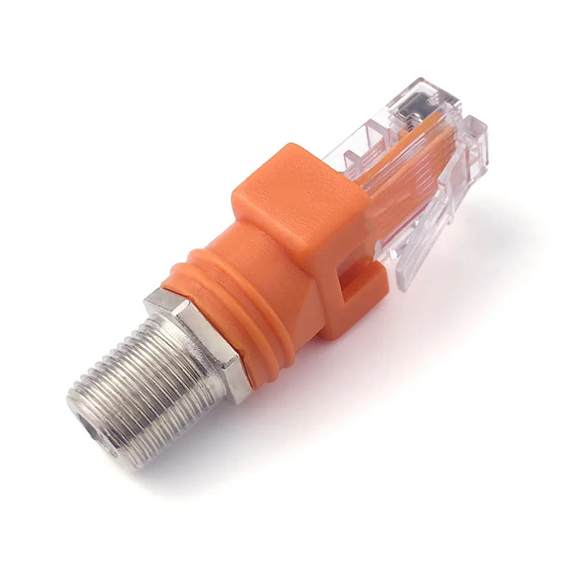 1Pcs RF Female To RJ45 Male Coaxial Barrel Coupler Adapter Coax Adapter, RJ45 To RF Connector BNC F-Type Connector