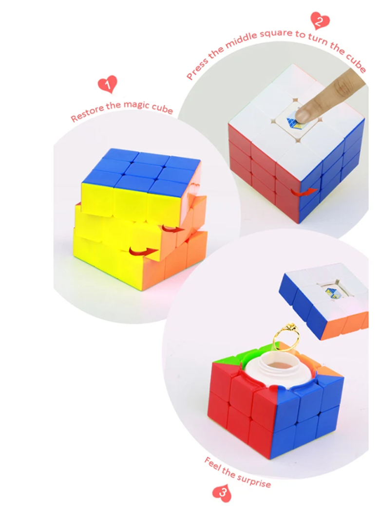 Creative magic Cube Hidden Safe Magic Speed Cube Secret Compartment Stash Box Jewelry Change Secret Storage Safe Holiday Gift