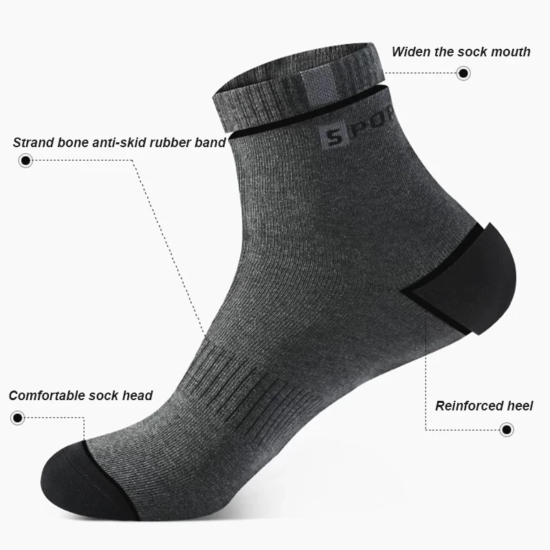 5 pares de calcetines de fibra de bambú para otoño e invierno para hombre, calcetines deportivos de algodón transpirables, calcetines de negocios desodorantes transpirables de talla grande 38-47